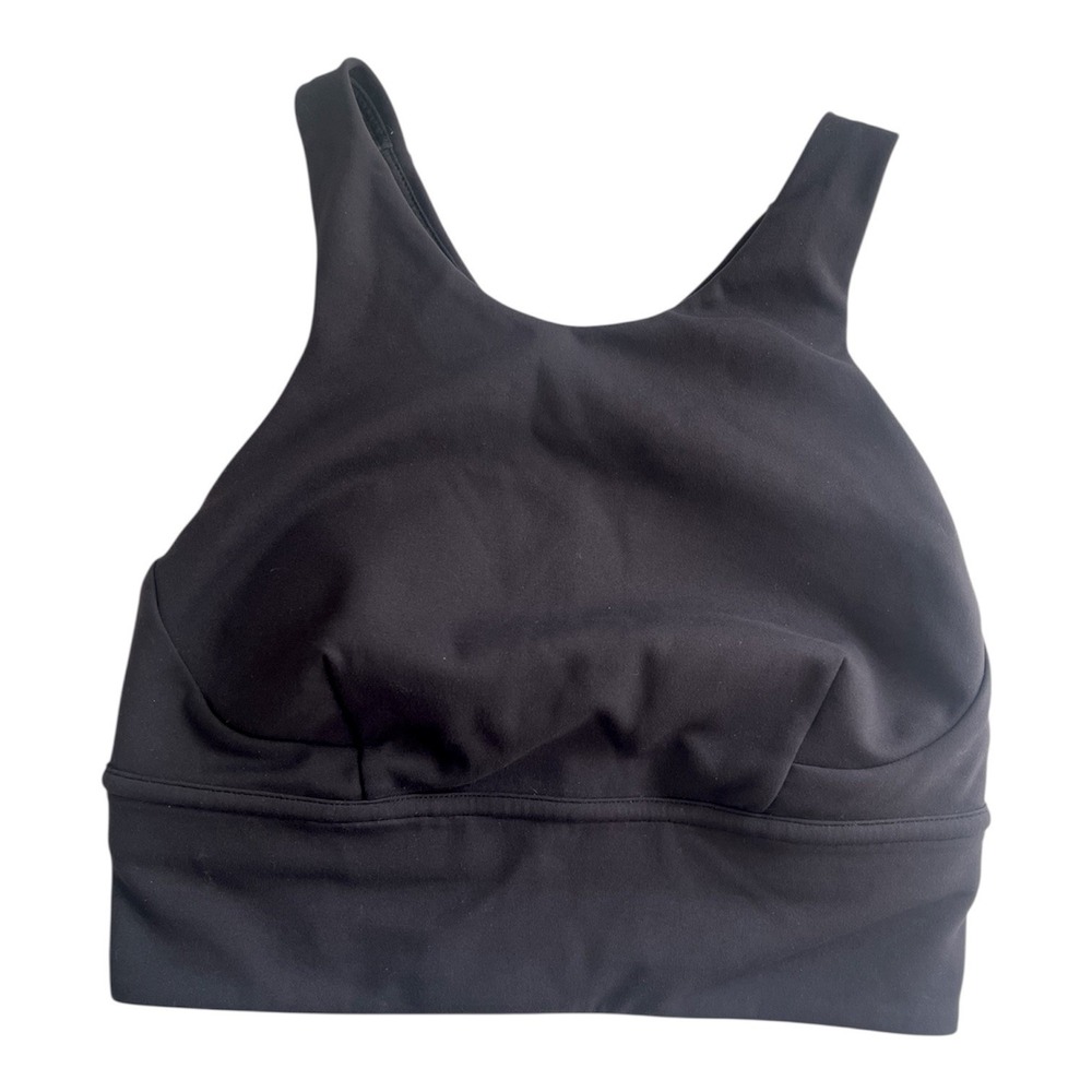 Lululemon‎ Black Wunder Train Long-Line Sports Bra Medium Support Sz 4 Gym